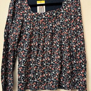 lucky Brand Women's Long Sleeve Floral Peasant Top